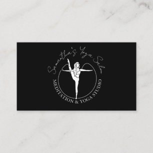 Schwarze moderne Frau Sport Fitnessstudio Yoga Visitenkarte