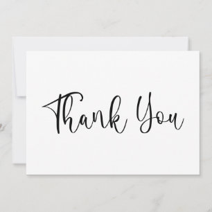 Schwarze moderne handgeschriebene Kalligrafie Dankeskarte