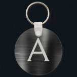 Schwarze, moderne Imitate Monogramm aus rostfreiem Schlüsselanhänger<br><div class="desc">Moderner und eleganter Schwarzer Imitat Edelstahl Metallic Eleganter Schlüsselanhänger. Diese Schlüsselanhänger können so angepasst werden,  dass sie Ihren Anfangs- und Vornamen enthalten. Diese Schlüsselketten machen Geburtstags-,  Brautparty- oder Junggeselinnen-Abschied-Favoriten großartig.</div>