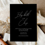 Schwarze, moderne kalligraphische Namen Stilvolle  Einladung<br><div class="desc">Schwarz Moderne Kalligraphie Names Stilvolle Wedding Invitation zeigt die Namen der Paare in einer schicken Kalligraphie,  zusammen mit einer einfachen,  modernen Anordnung.</div>