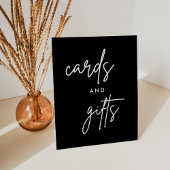 Schwarze moderne Karten und Geschenke Hochzeitstis Sockelschild