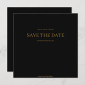 Schwarze, moderne Minimalistische Hochzeit rettet Save The Date (Vorne/Hinten)