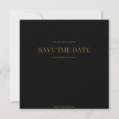 Schwarze, moderne Minimalistische Hochzeit rettet Save The Date (Vorderseite)