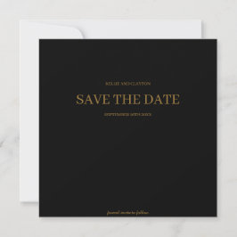 Schwarze, moderne Minimalistische Hochzeit rettet  Save The Date