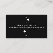 Schwarze, moderne Möbel Dekoration Kronleuchter La Visitenkarte (Rückseite)