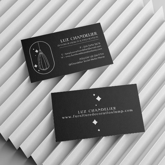 Schwarze, moderne Möbel Dekoration Kronleuchter La Visitenkarte