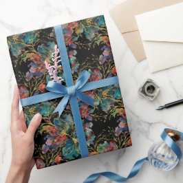 Schwarze moderne Multicolor mit falschem Glitter Geschenkpapier