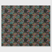 Schwarze moderne Multicolor mit falschem Glitter Geschenkpapier (Flach)