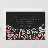 Schwarze, moderne, pastellfarbene Bläsereihe Einladung (Vorderseite)