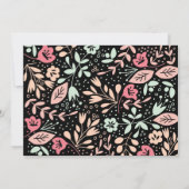 Schwarze, moderne, pastellfarbene Bläsereihe Einladung (Rückseite)