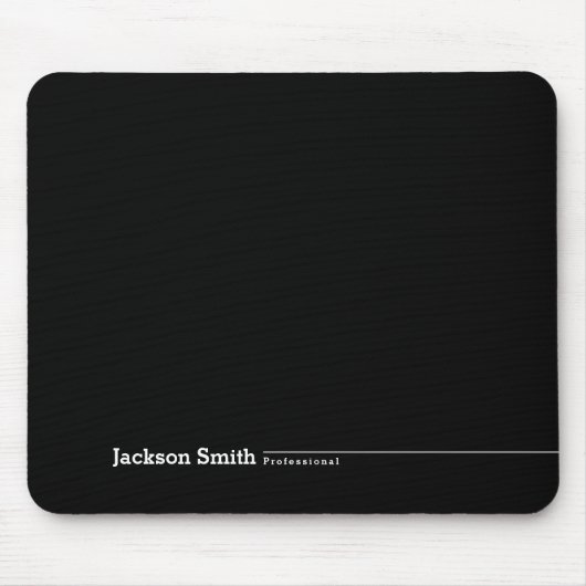 Schwarze, moderne, personalisierte Mäuse Mousepad (Vorne)