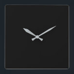 Schwarze Moderne Quadratische Wanduhr<br><div class="desc">Elegante Schwarze Moderne Uhr</div>