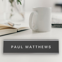 Schwarze, moderne, schlanke Benutzerdefinierte Ihr Schreibtischnamensplakette