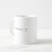 Schwarze moderne Schrift etablierte Mutter Kaffeetasse (Vorderseite Links)