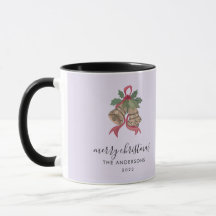 Schwarze moderne Schrift Weihnachts-Foto-Tasse