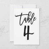 Schwarze moderne Schriftart Table Number 4 Einladung (Vorderseite)