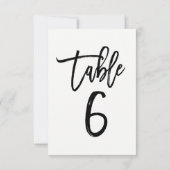 Schwarze moderne Schriftart Table Number 6 Einladung (Rückseite)