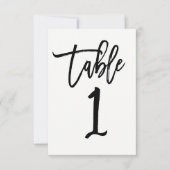Schwarze moderne Schriftart-Trend-Tabellennummer 1 Einladung (Vorderseite)