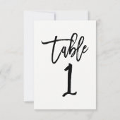 Schwarze moderne Schriftart-Trend-Tabellennummer 1 Einladung (Rückseite)