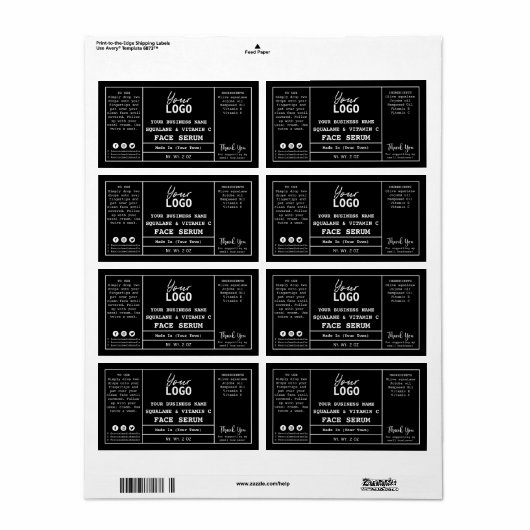 Schwarze, moderne Serumschilder (Vorne)