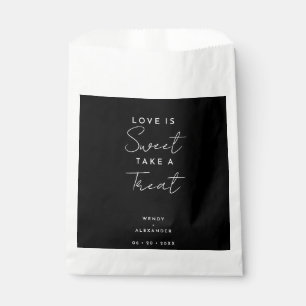 Schwarze moderne Skript-Liebe ist süße Hochzeit Geschenktütchen