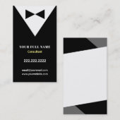 Schwarze moderne Smokings-Visitenkarten Visitenkarte (Vorne/Hinten)