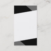 Schwarze moderne Smokings-Visitenkarten Visitenkarte (Rückseite)