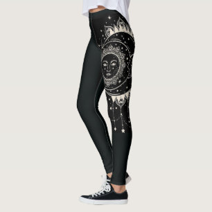 Schwarze moderne Sport-Leggings mit Sketch-Design Leggings