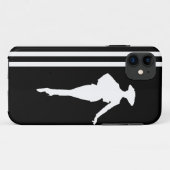 Schwarze, moderne Streifen mit Mode-Silhouette Case-Mate iPhone Hülle (Rückseite (Horizontal))