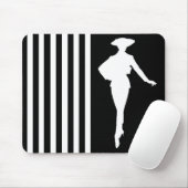 Schwarze, moderne Streifen mit Mode-Silhouette Mousepad (Mit Mouse)