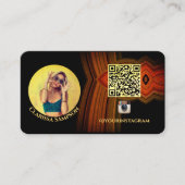 Schwarze moderne Swirt-Logo-Social Media Visitenkarte (Vorderseite)