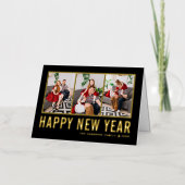 Schwarze moderne Typografie FotoCollage Neues Jahr (Vorderseite)