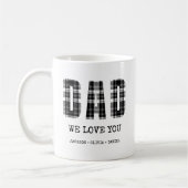Schwarze moderne Typografie Kinder nennen Vater Wi Kaffeetasse (Links)