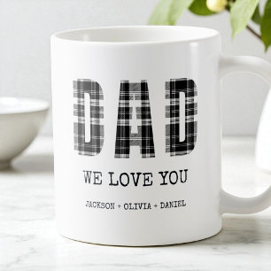 Schwarze moderne Typografie Kinder nennen Vater Wi Kaffeetasse