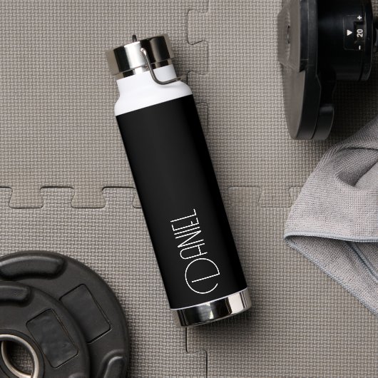 Schwarze moderne Typografie Personalisiert Trinkflasche (Fitnessstudio)