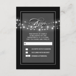 Schwarze, moderne und elegante Saitenleuchten RSVP Karte