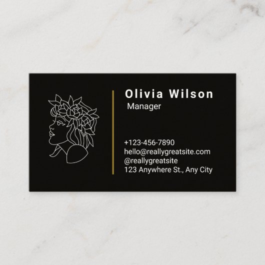 Schwarze Moderne Visitenkarte (Vorderseite)