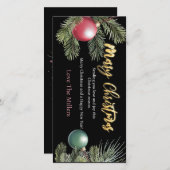 Schwarze, moderne Weihnachtskarten Feiertagskarte (Vorne/Hinten)