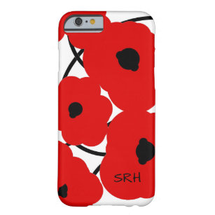 SCHWARZE MOHNBLUMEN DES CHIC-IPONE 6 CASE_MOD RED& BARELY THERE iPhone 6 HÜLLE