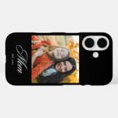 Schwarze Mom Established Elegant Script Foto Case-Mate iPhone Hülle (Rückseite (Horizontal))