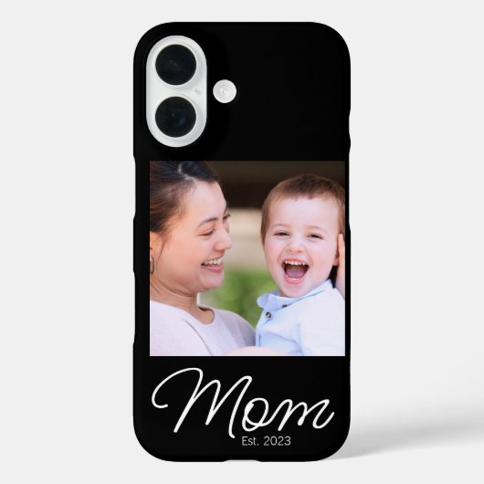 Schwarze Mom Established Schrift Foto Case-Mate iPhone Hülle (Rückseite)