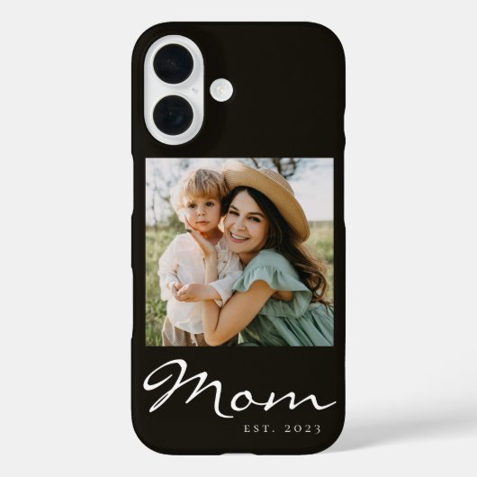 Schwarze Mom Established Schrift Foto Case-Mate iPhone Hülle (Rückseite)