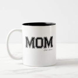 Schwarze „Mom“-Geburtstags-Muttertagsgeschenk Zweifarbige Tasse
