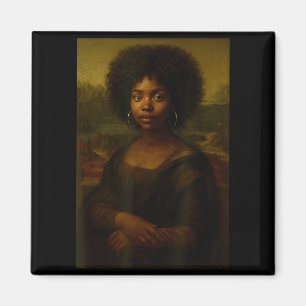 Schwarze Mona Lisa Afro Afrikanisch Amerikanisch M Magnet