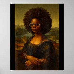 Schwarze Mona Lisa Afro Afrikanisch Amerikanische Poster