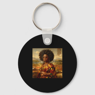 Schwarze Mona Lisa Afro Afrikanisch Amerikanische  Schlüsselanhänger