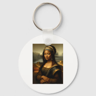 Schwarze Mona Lisa Afroamerikanische Schwarze Gesc Schlüsselanhänger