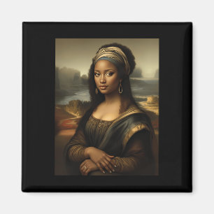 Schwarze Mona Lisa Afroamerikanischer Schwarzer Ge Magnet