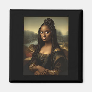 Schwarze Mona Lisa Afroamerikanischer Schwarzer Ge Magnet