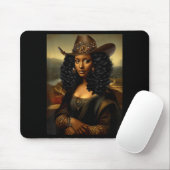 Schwarze Mona Lisa Afroamerikanischer Schwarzer Ge Mousepad (Mit Mouse)